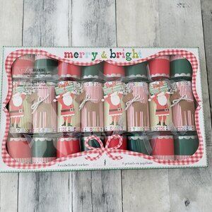 NWT Meri Meri Santa & Reindeer 8 Embellished Festive Holiday Christmas Crackers
